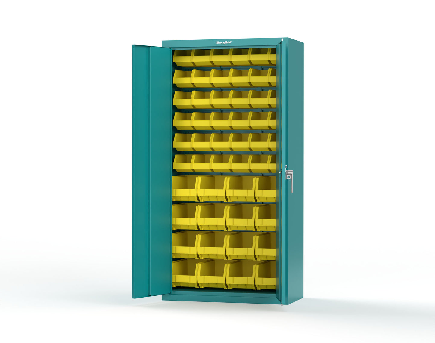 Heavy Duty 18 GA Bin Storage Cabinet - 36 in. W x 18 in. D x 72 in. H - 36-BSC-180-P-5021