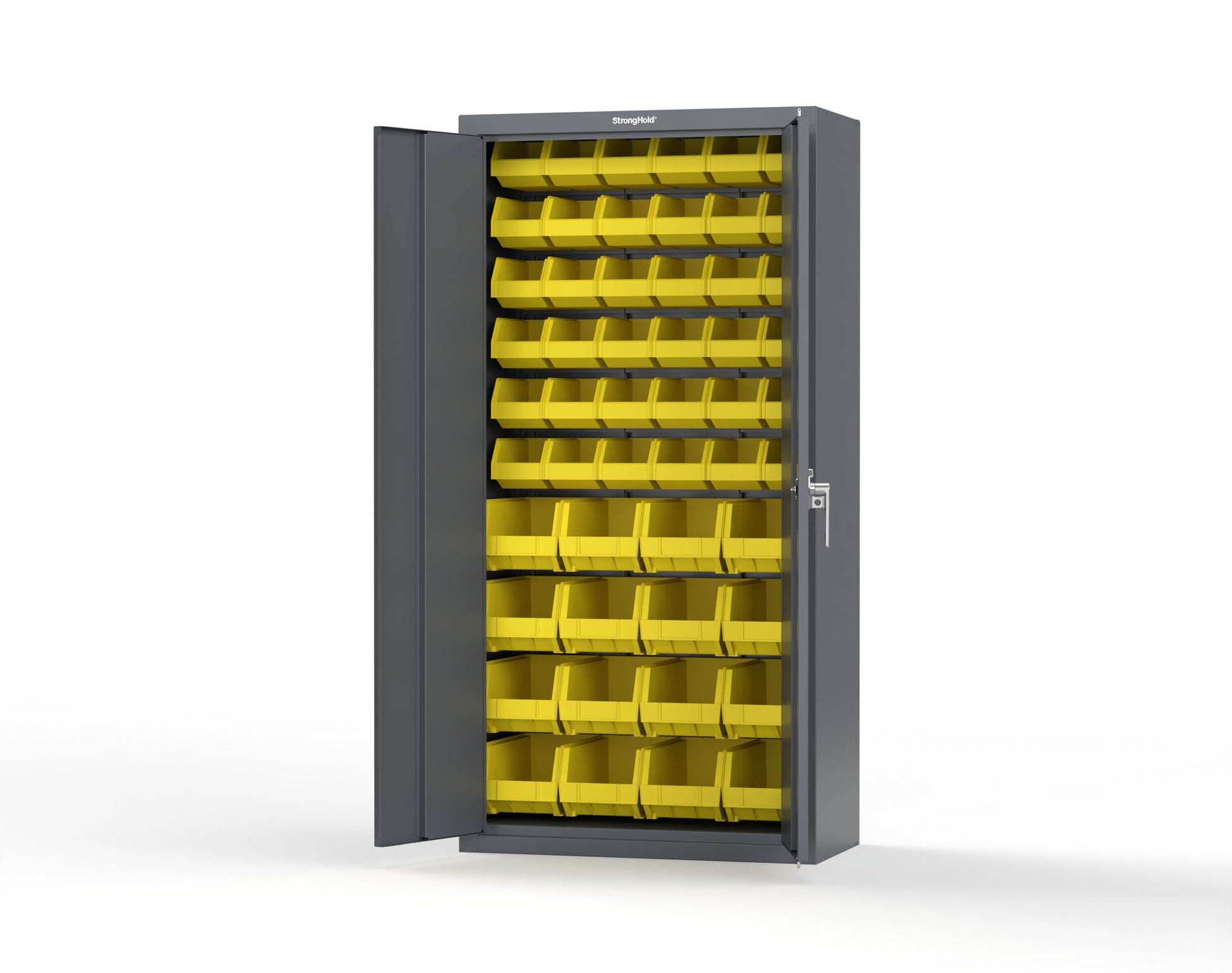 Heavy Duty 18 GA Bin Storage Cabinet - 36 in. W x 18 in. D x 72 in. H - 36-BSC-180-P-7024