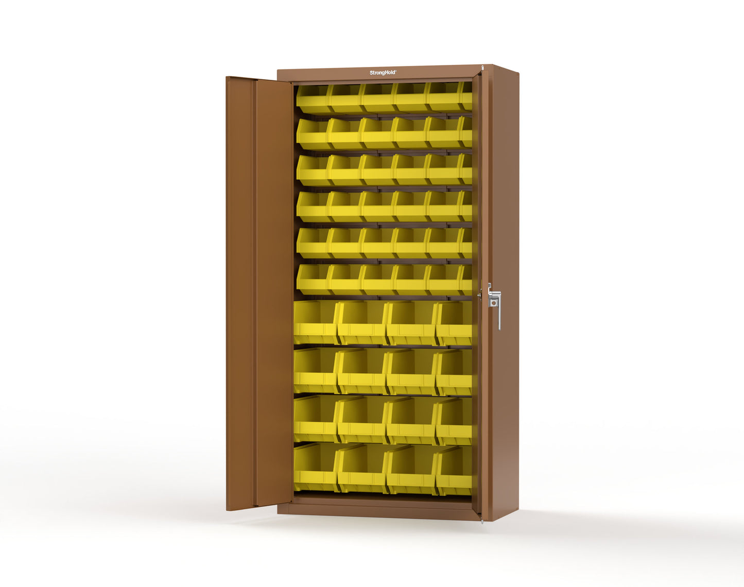 Heavy Duty 18 GA Bin Storage Cabinet - 36 in. W x 18 in. D x 72 in. H - 36-BSC-180-P-8008