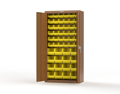 Heavy Duty 18 GA Bin Storage Cabinet - 36 in. W x 18 in. D x 72 in. H - 36-BSC-180-P-8008
