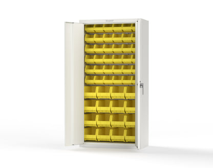 Heavy Duty 18 GA Bin Storage Cabinet - 36 in. W x 18 in. D x 72 in. H - 36-BSC-180-P-9003