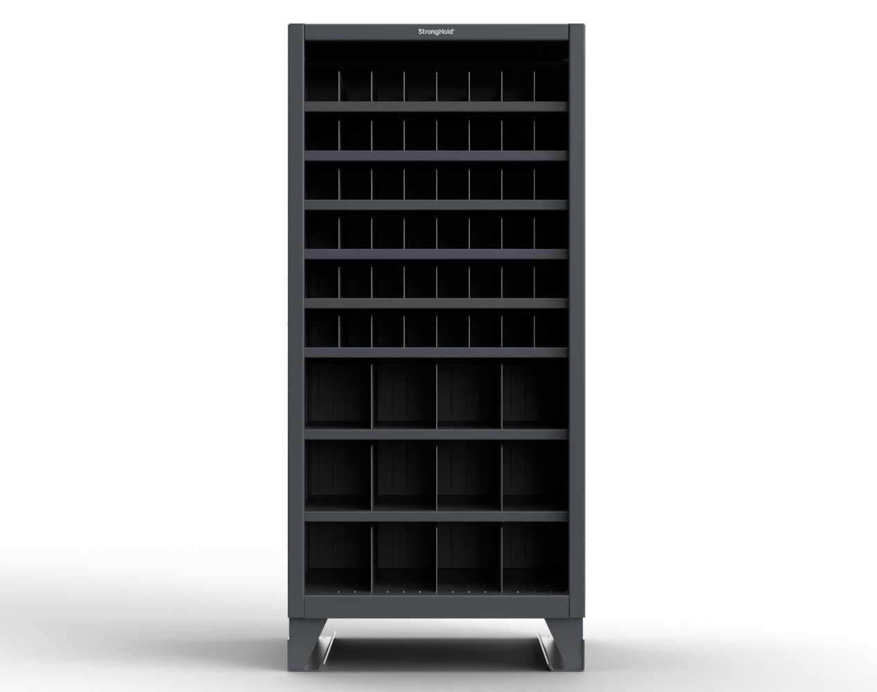Extreme Duty 12 GA Metal Bin Storage Shelving Unit with 51 Adjustable Dividers - 36 In. W x 36 In. D x 78 In. H