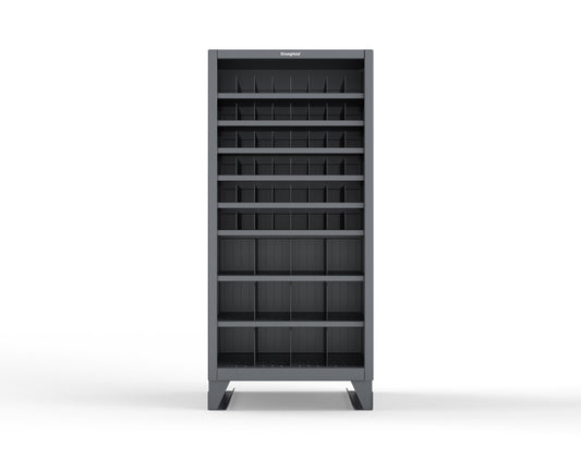 Extreme Duty 12 GA Metal Bin Storage Shelving Unit with 51 Adjustable Dividers - 36 In. W x 36 In. D x 78 In. H - 36-CSU-368PH-51VD-SB-7024