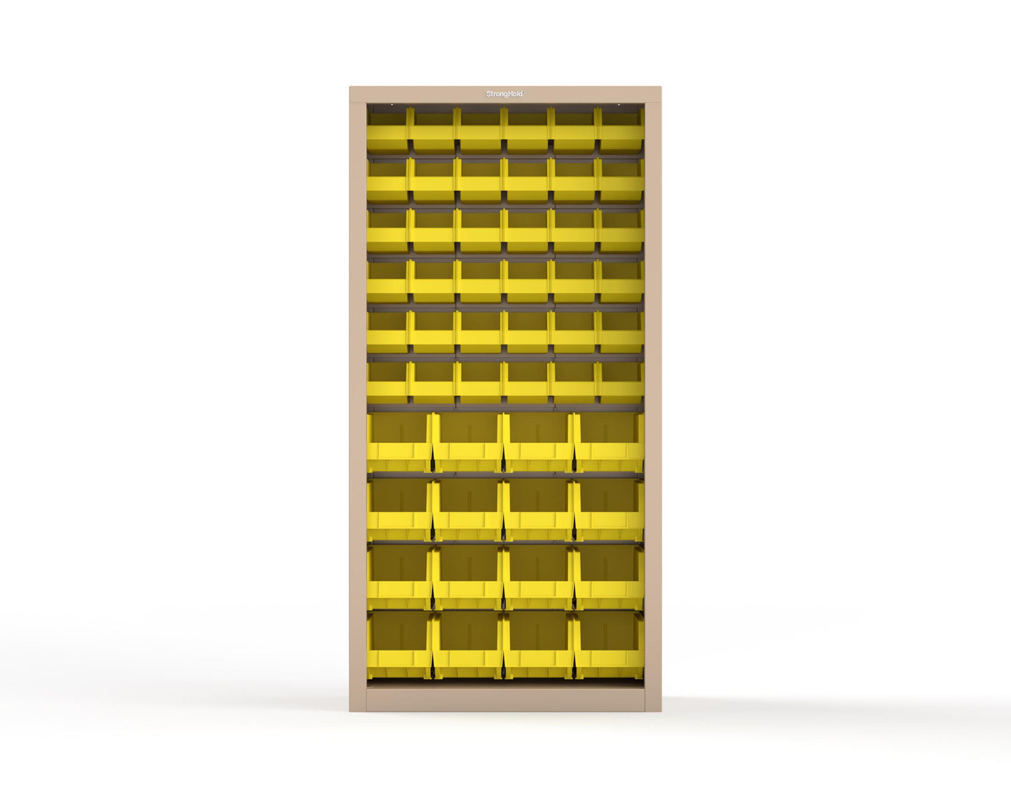 Heavy Duty 18 GA Closed Shelving Unit with Bins - 36 in. W x 18 in. D x 72 in. H - 36-CSU-BSC-180-P-1019