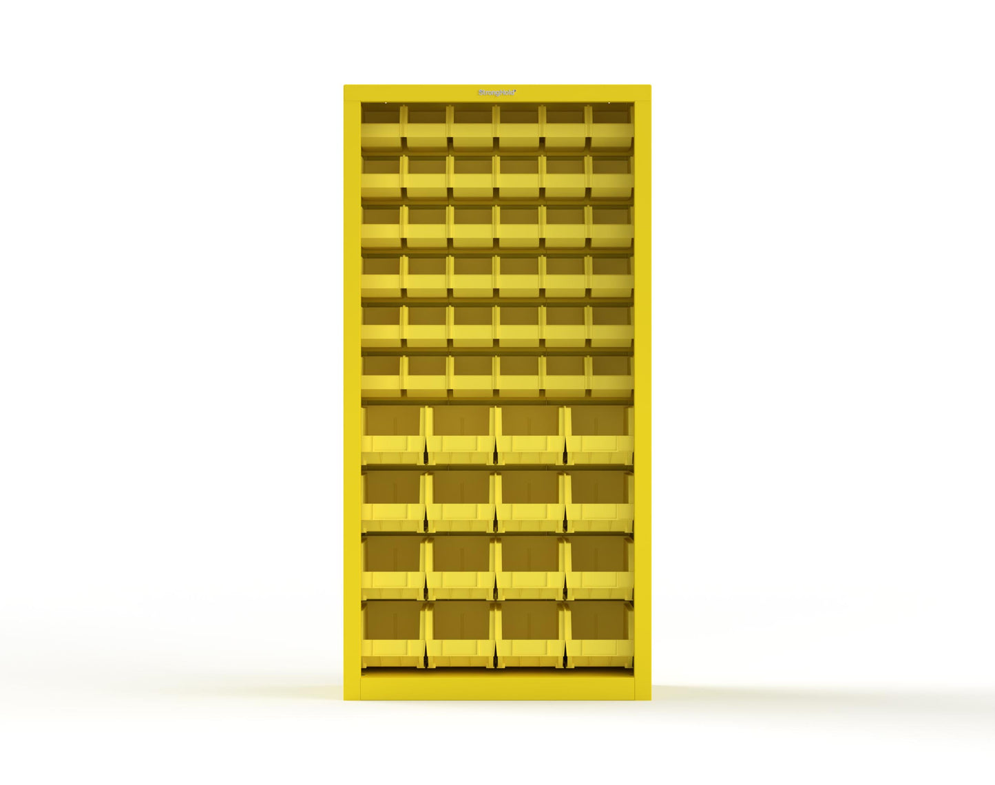 Heavy Duty 18 GA Closed Shelving Unit with Bins - 36 in. W x 18 in. D x 72 in. H - 36-CSU-BSC-180-P-1021