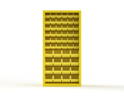 Heavy Duty 18 GA Closed Shelving Unit with Bins - 36 in. W x 18 in. D x 72 in. H - 36-CSU-BSC-180-P-1021
