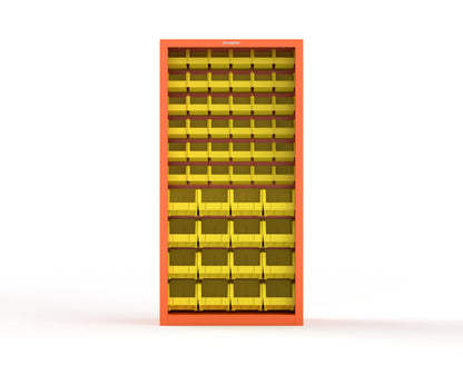 Heavy Duty 18 GA Closed Shelving Unit with Bins - 36 in. W x 18 in. D x 72 in. H - 36-CSU-BSC-180-P-2009