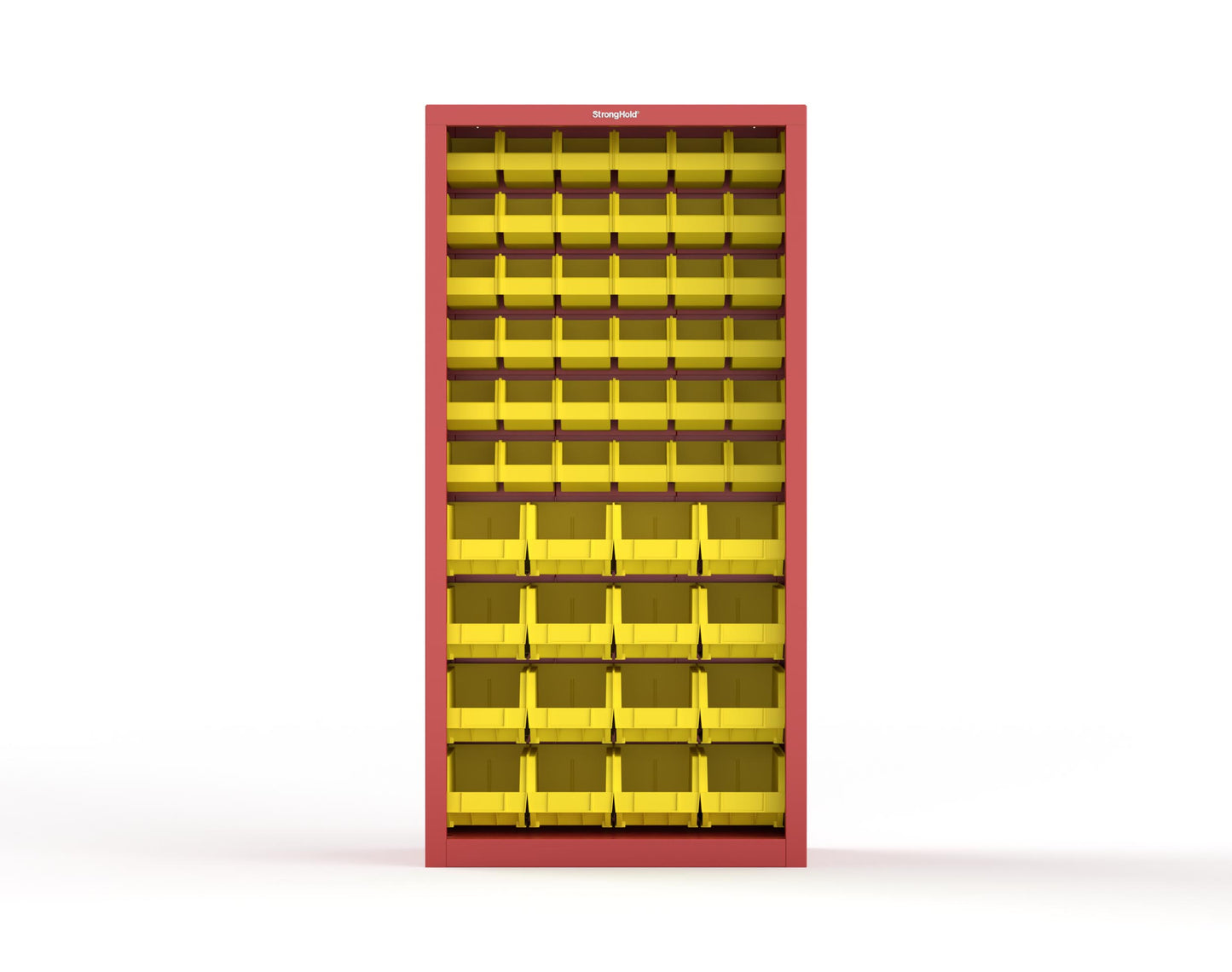 Heavy Duty 18 GA Closed Shelving Unit with Bins - 36 in. W x 18 in. D x 72 in. H - 36-CSU-BSC-180-P-3001