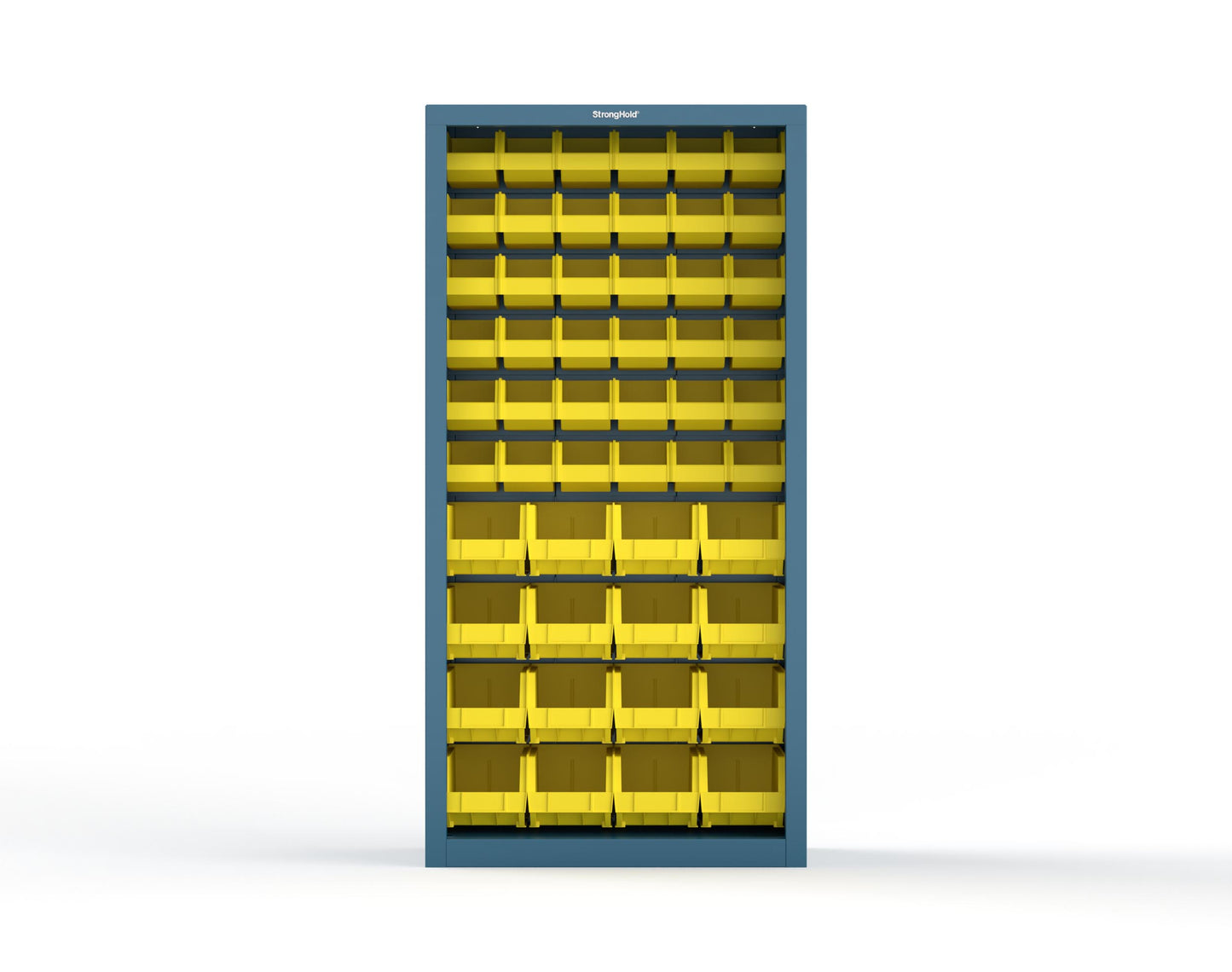 Heavy Duty 18 GA Closed Shelving Unit with Bins - 36 in. W x 18 in. D x 72 in. H - 36-CSU-BSC-180-P-5001