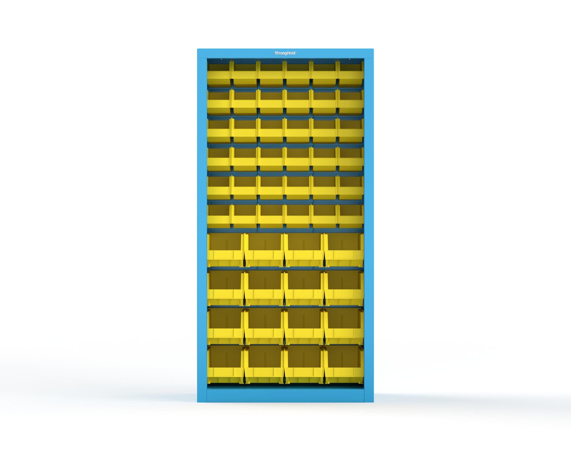 Heavy Duty 18 GA Closed Shelving Unit with Bins - 36 in. W x 18 in. D x 72 in. H - 36-CSU-BSC-180-P-5012