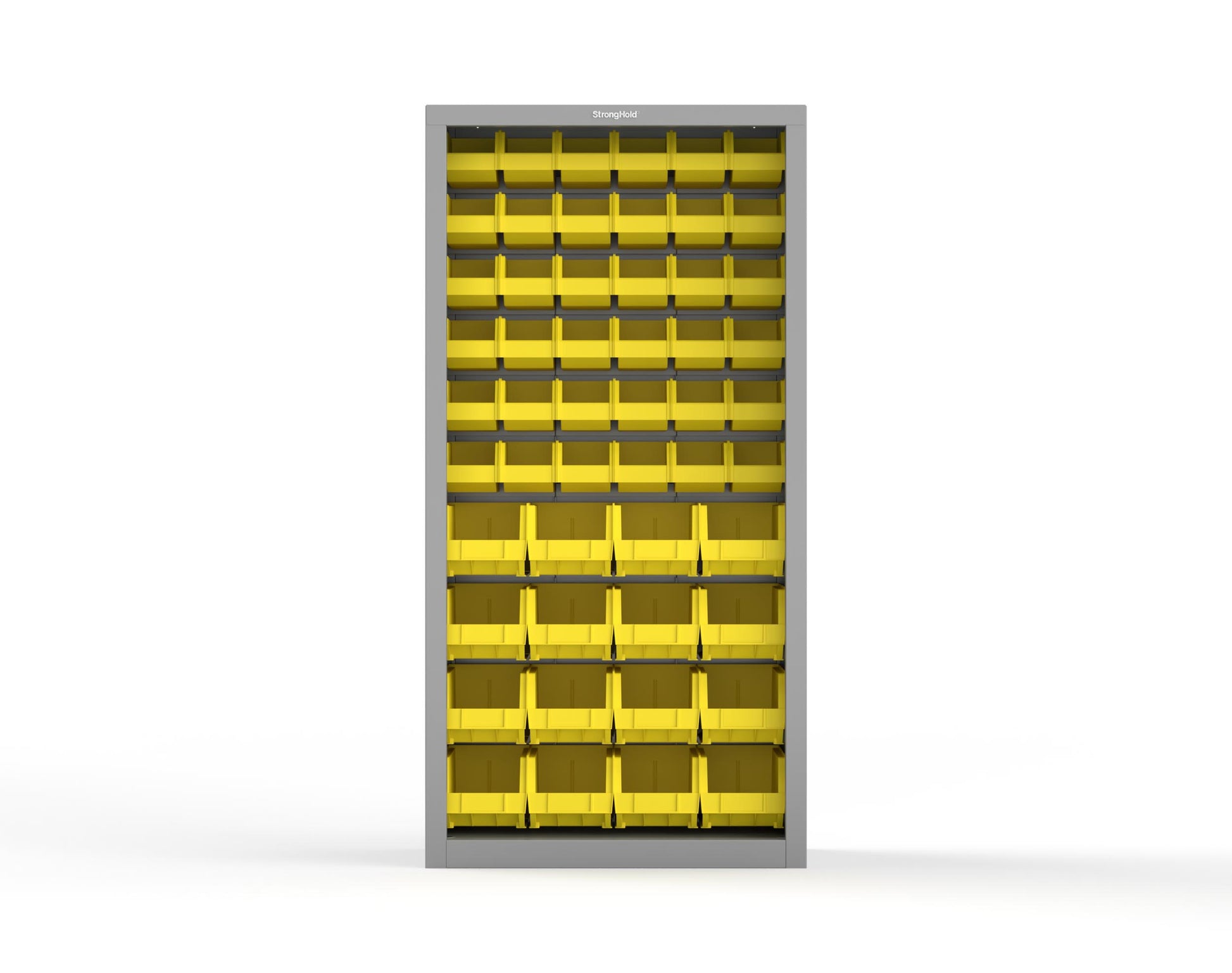 Heavy Duty 18 GA Closed Shelving Unit with Bins - 36 in. W x 18 in. D x 72 in. H - 36-CSU-BSC-180-P-7037