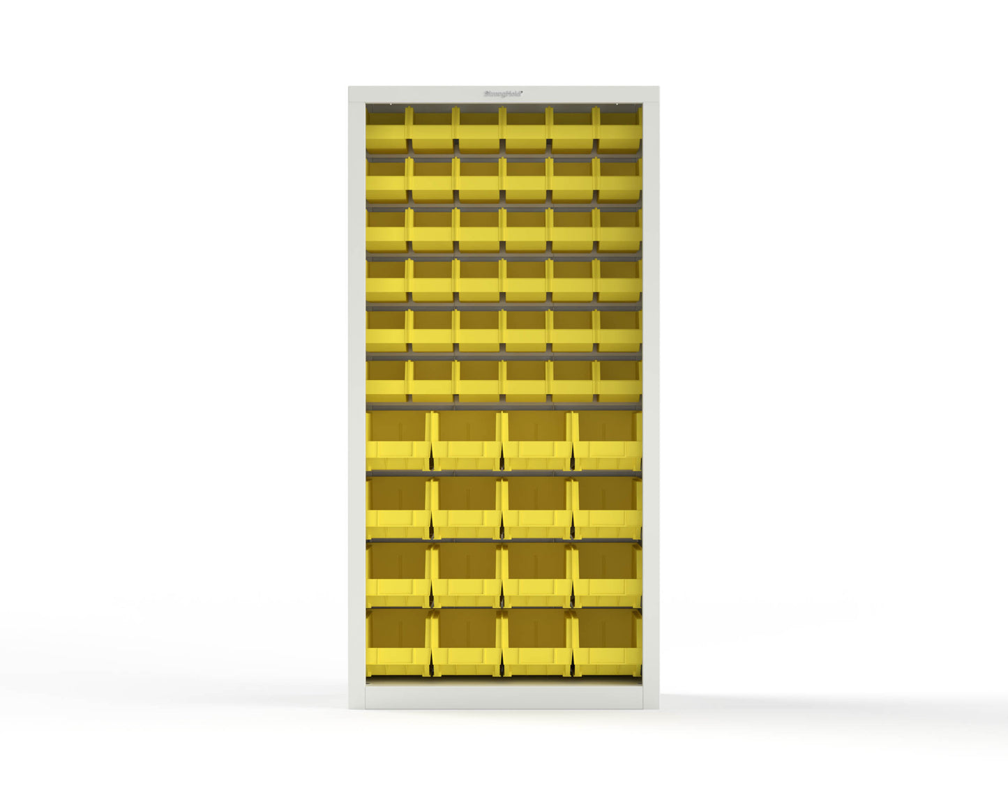 Heavy Duty 18 GA Closed Shelving Unit with Bins - 36 in. W x 18 in. D x 72 in. H - 36-CSU-BSC-180-P-9003