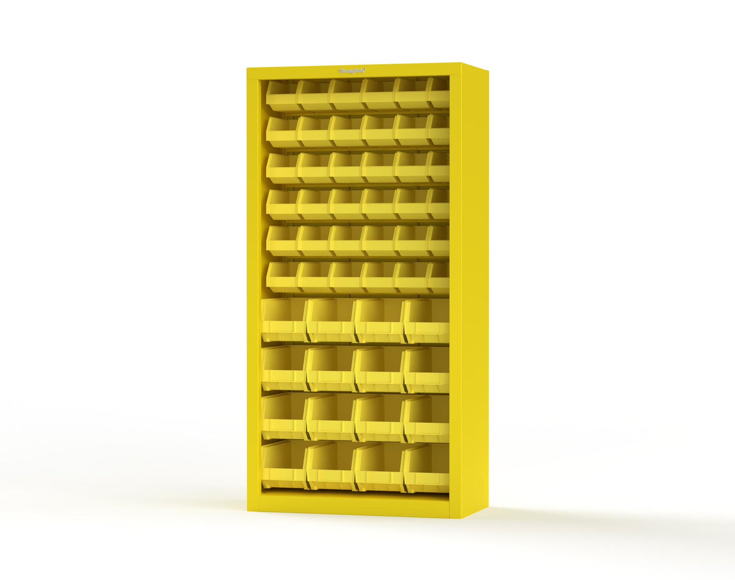 Heavy Duty 18 GA Closed Shelving Unit with Bins - 36 in. W x 18 in. D x 72 in. H - 36-CSU-BSC-180-P-1021