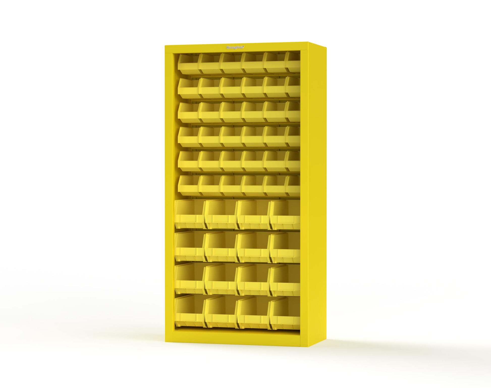 Heavy Duty 18 GA Closed Shelving Unit with Bins - 36 in. W x 18 in. D x 72 in. H - 36-CSU-BSC-180-P-1021