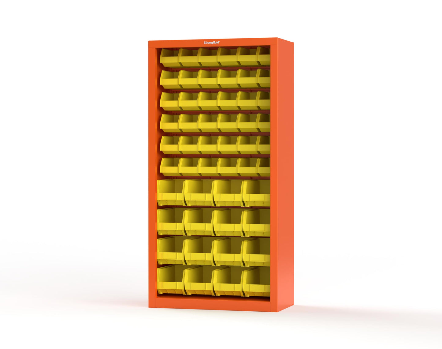 Heavy Duty 18 GA Closed Shelving Unit with Bins - 36 in. W x 18 in. D x 72 in. H - 36-CSU-BSC-180-P-2009
