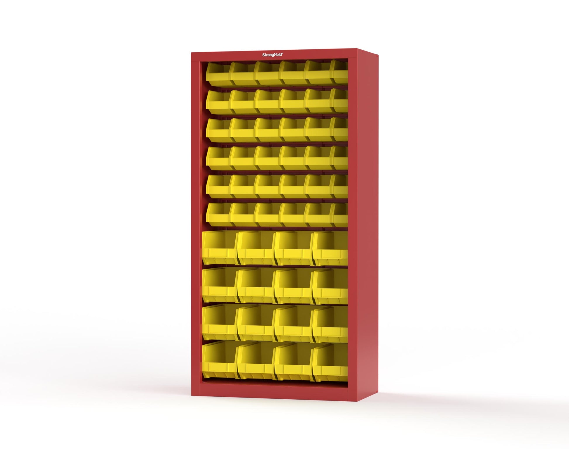 Heavy Duty 18 GA Closed Shelving Unit with Bins - 36 in. W x 18 in. D x 72 in. H - 36-CSU-BSC-180-P-3001