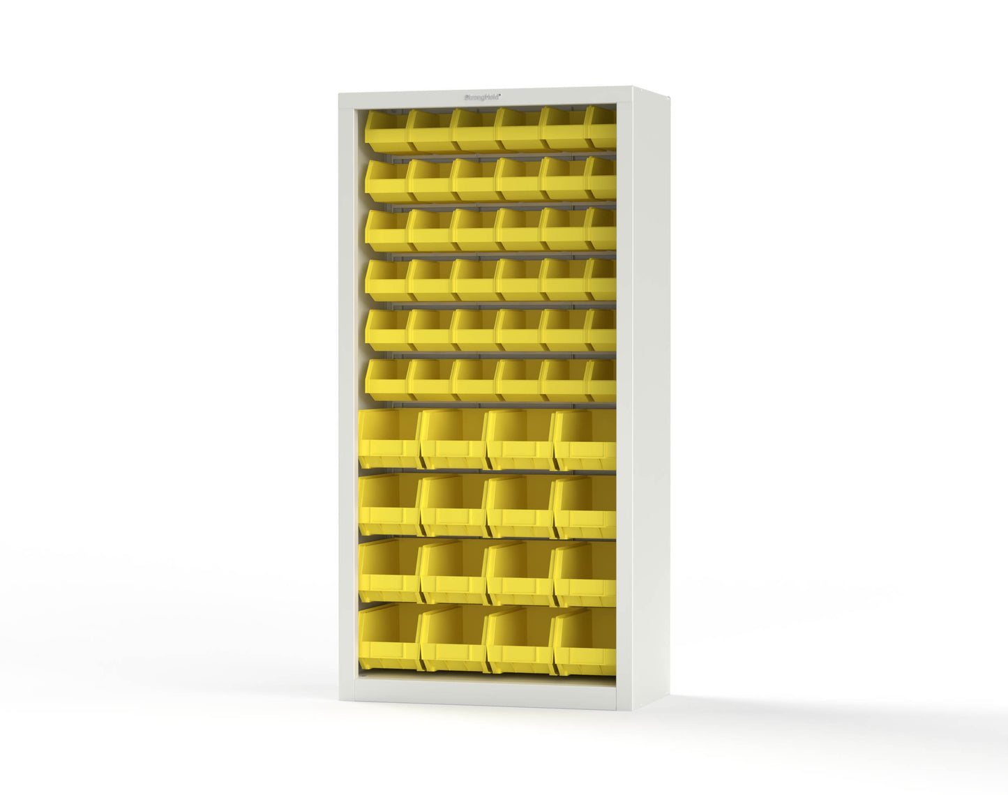 Heavy Duty 18 GA Closed Shelving Unit with Bins - 36 in. W x 18 in. D x 72 in. H - 36-CSU-BSC-180-P-9003