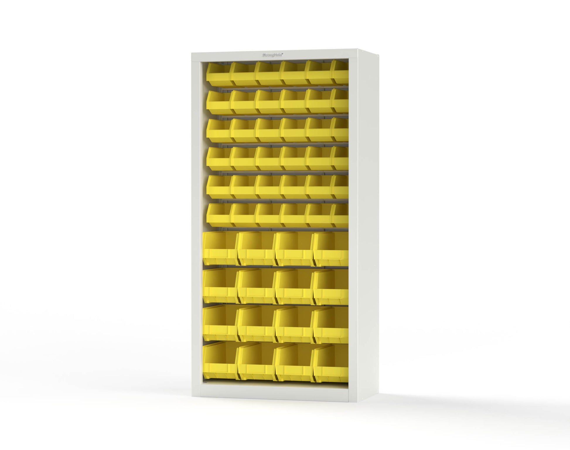 Heavy Duty 18 GA Closed Shelving Unit with Bins - 36 in. W x 18 in. D x 72 in. H - 36-CSU-BSC-180-P-9003