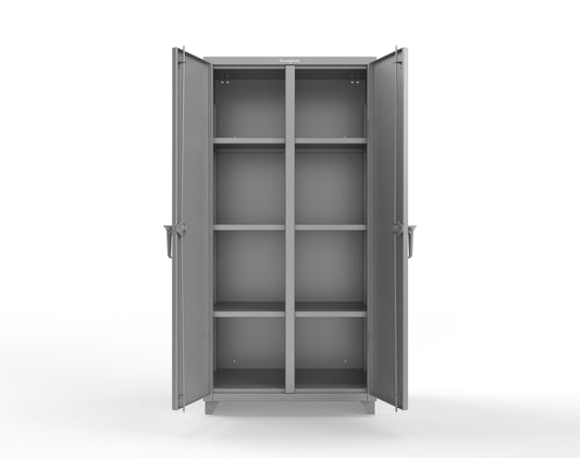 Extra Heavy Duty 14 GA Double Shift Cabinet with 6 Shelves - 36 In. W x 24 In. D x 75 In. H - 36-DS-246-L-7037