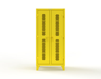 Extreme Duty 12 GA Ventilated (Hex) Double Shift Cabinet with 8 Shelves - 36 In. W x 24 In. D x 78 In. H - 36-DS-H-248-1021