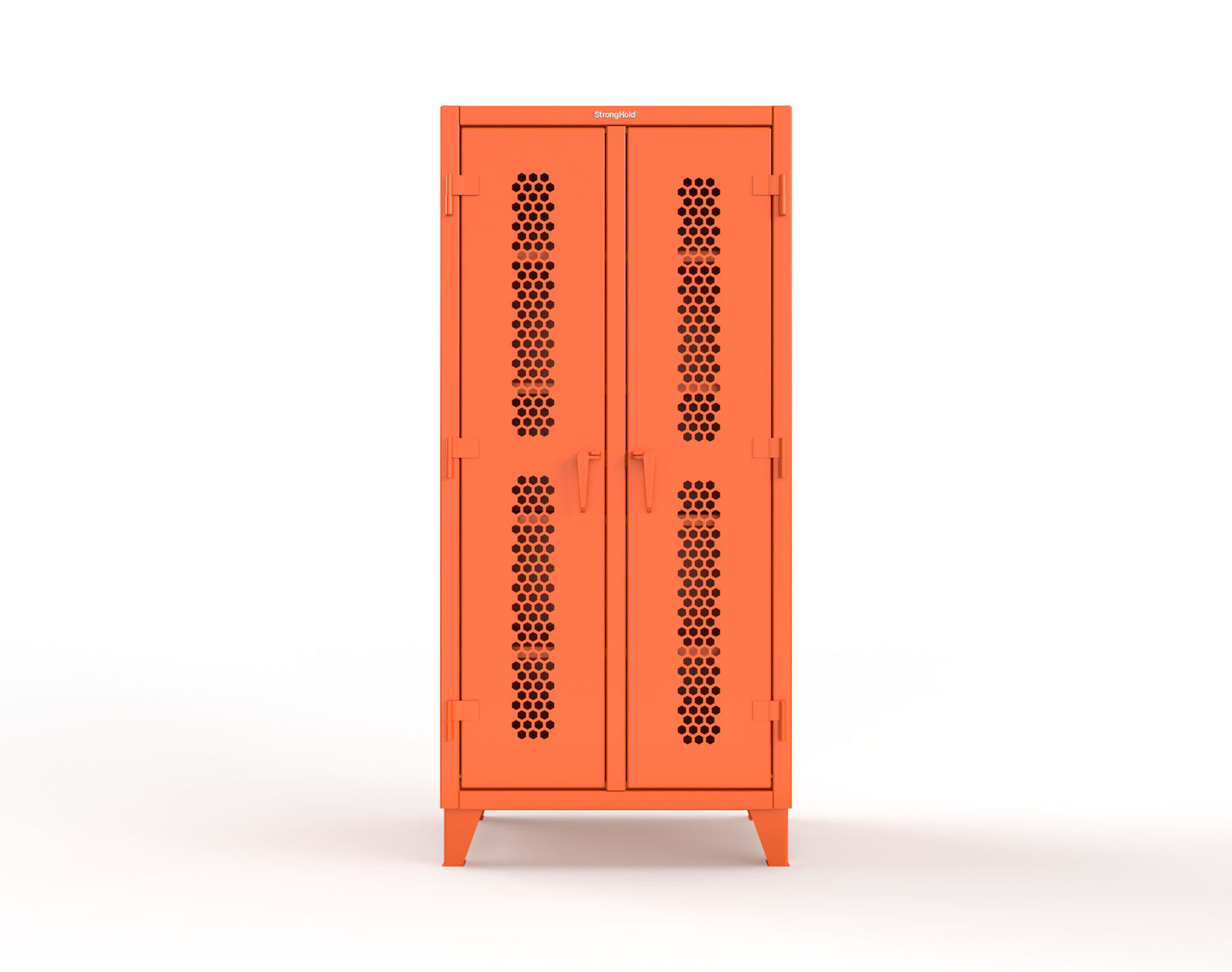 Extreme Duty 12 GA Ventilated (Hex) Double Shift Cabinet with 8 Shelves - 36 In. W x 24 In. D x 78 In. H - 36-DS-H-248-2009
