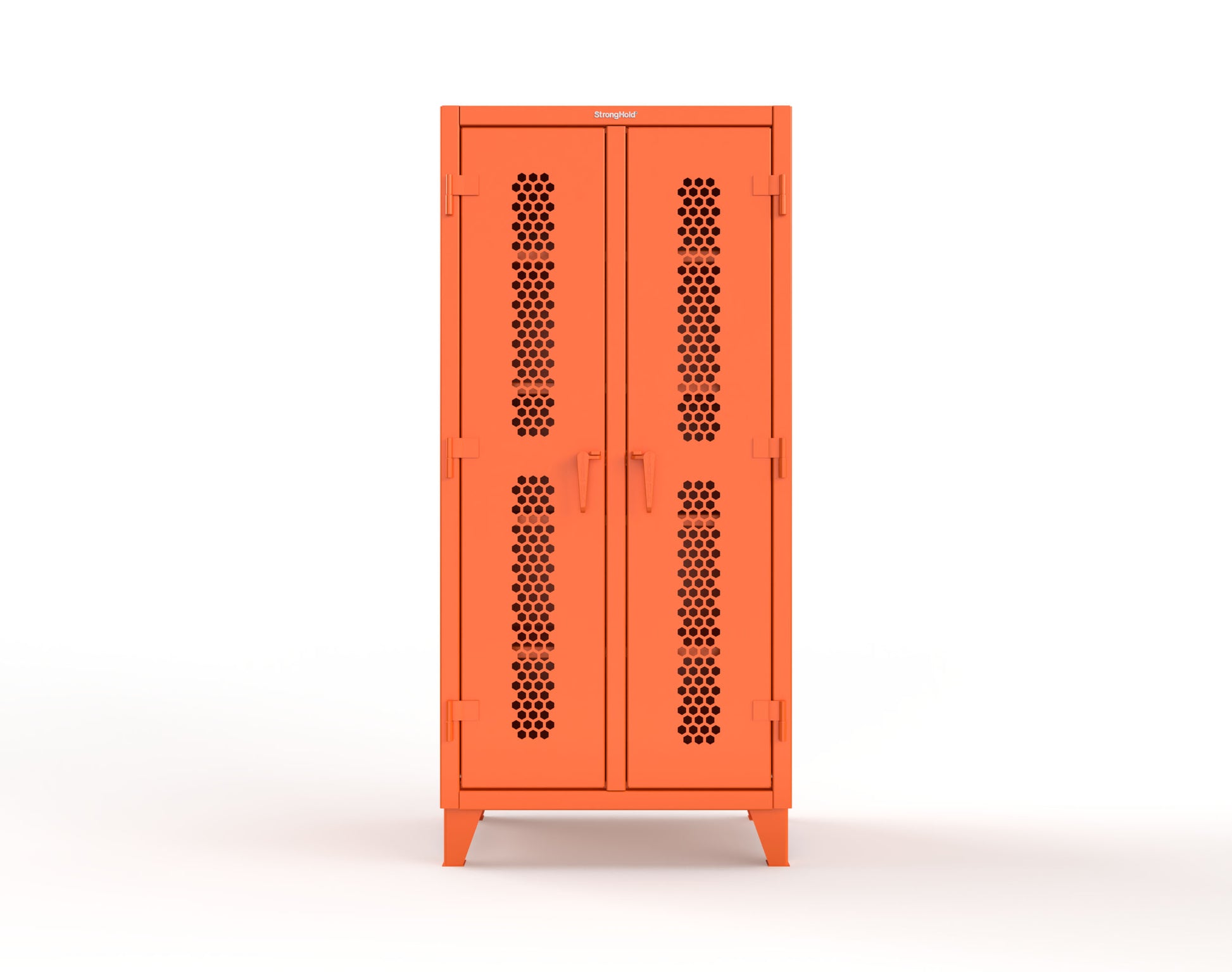 Extreme Duty 12 GA Ventilated (Hex) Double Shift Cabinet with 8 Shelves - 36 In. W x 24 In. D x 78 In. H - 36-DS-H-248-2009