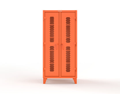 Extreme Duty 12 GA Ventilated (Hex) Double Shift Cabinet with 8 Shelves - 36 In. W x 24 In. D x 78 In. H - 36-DS-H-248-2009