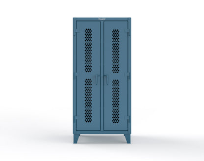 Extreme Duty 12 GA Ventilated (Hex) Double Shift Cabinet with 8 Shelves - 36 In. W x 24 In. D x 78 In. H - 36-DS-H-248-5001