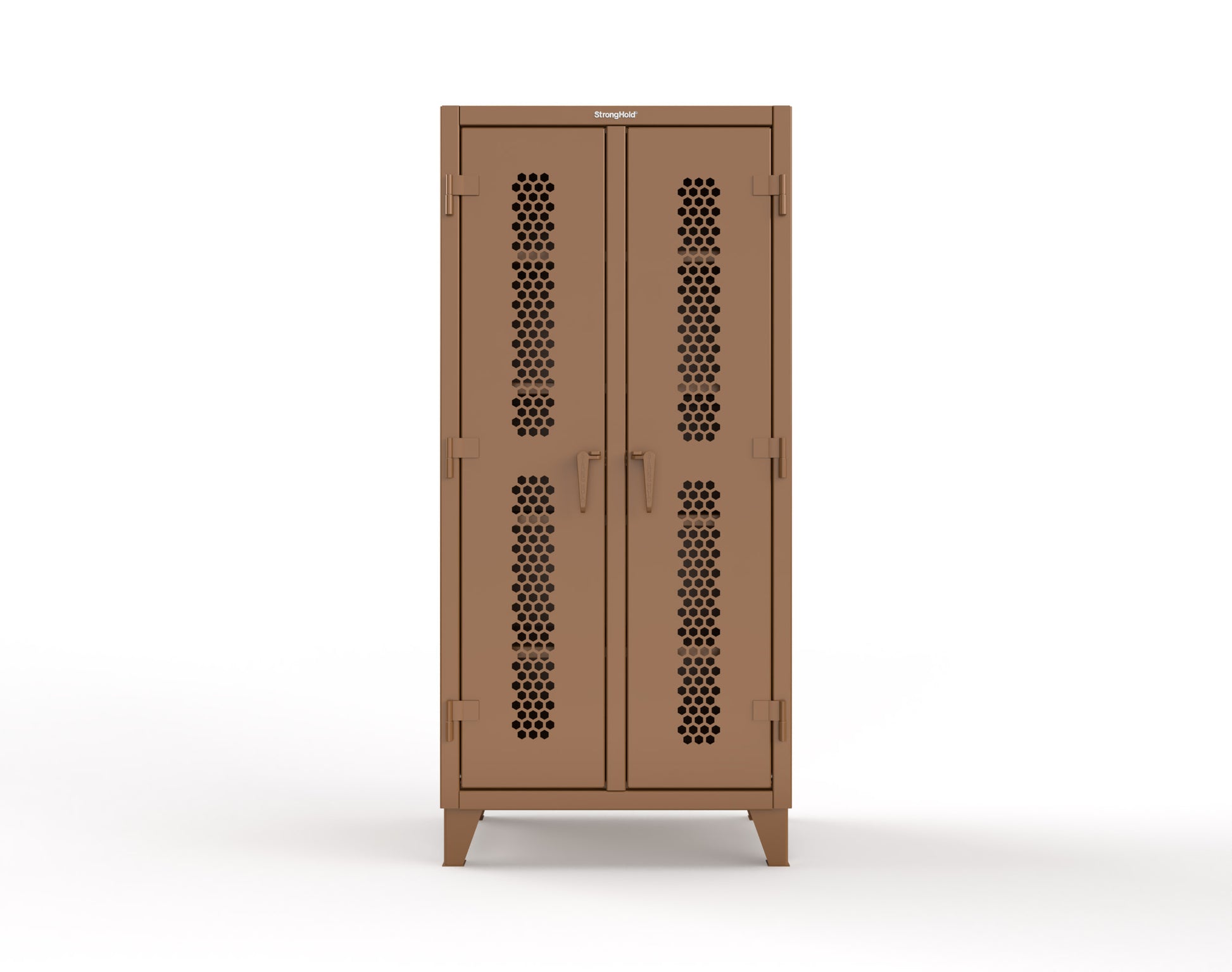 Extreme Duty 12 GA Ventilated (Hex) Double Shift Cabinet with 8 Shelves - 36 In. W x 24 In. D x 78 In. H - 36-DS-H-248-8008