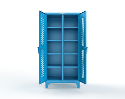 Extreme Duty 12 GA Ventilated (Hex) Double Shift Cabinet with 8 Shelves - 36 In. W x 24 In. D x 78 In. H - 36-DS-H-248-5012