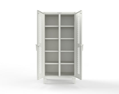 Extreme Duty 12 GA Ventilated (Hex) Double Shift Cabinet with 8 Shelves - 36 In. W x 24 In. D x 78 In. H - 36-DS-H-248-9003