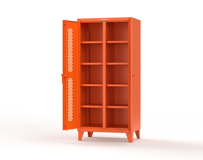 Extreme Duty 12 GA Ventilated (Hex) Double Shift Cabinet with 8 Shelves - 36 In. W x 24 In. D x 78 In. H - 36-DS-H-248-2009