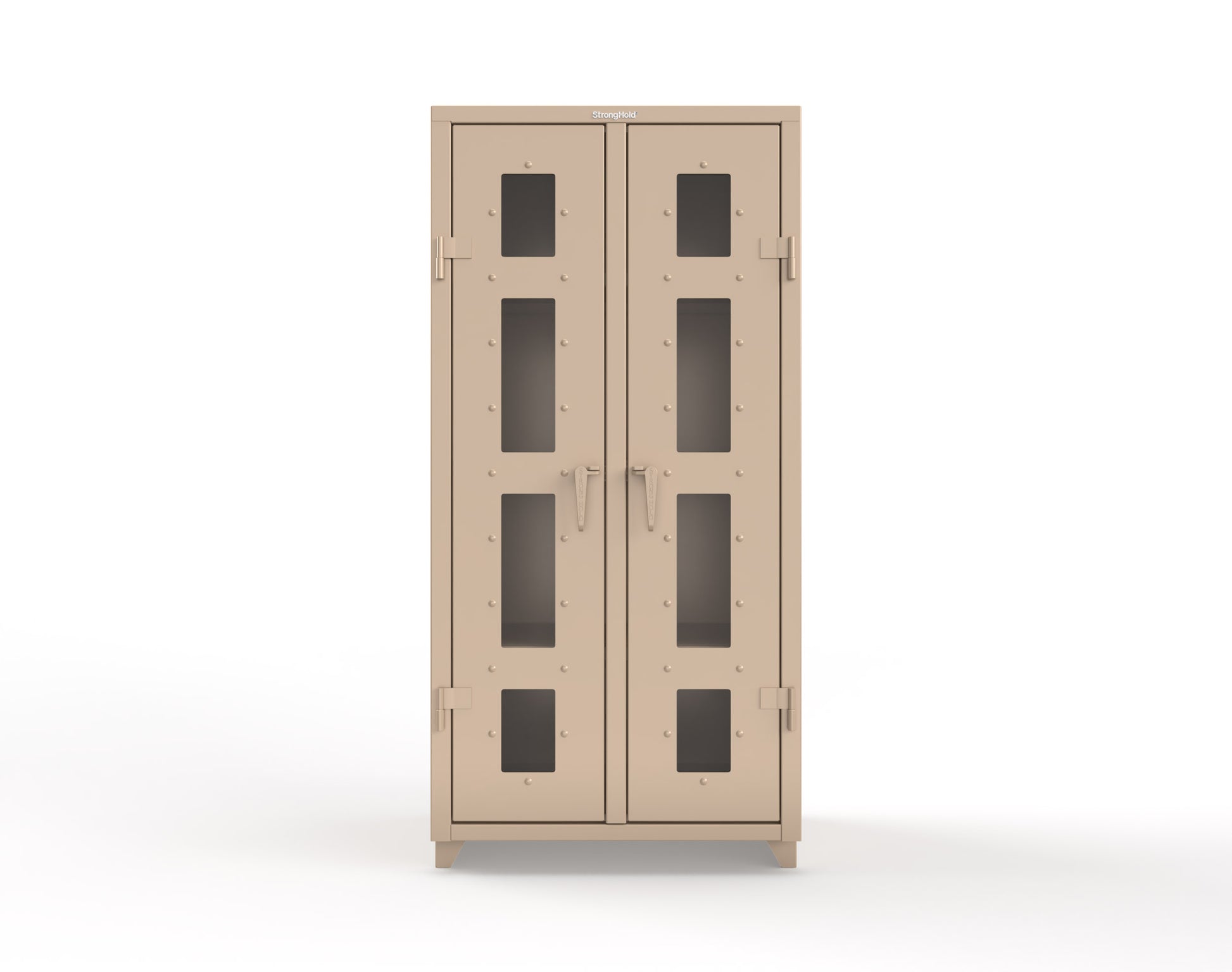 Extra Heavy Duty 14 GA Double Shift Clear View Cabinet with 6 Shelves - 36 In. W x 24 In. D x 75 In. H - 36-DS-LD-246-L-1019