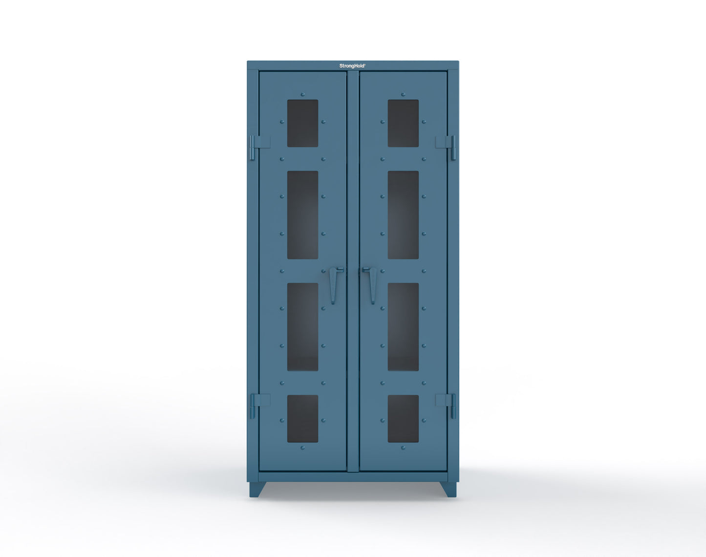 Extra Heavy Duty 14 GA Double Shift Clear View Cabinet with 6 Shelves - 36 In. W x 24 In. D x 75 In. H - 36-DS-LD-246-L-5001