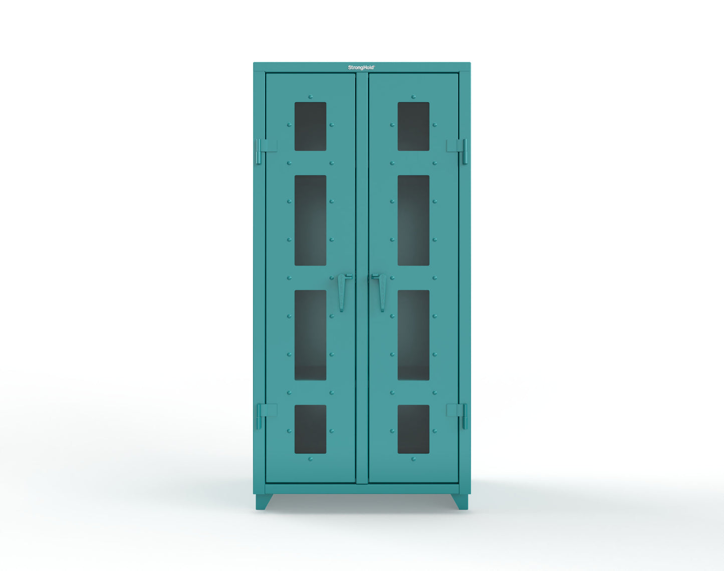 Extra Heavy Duty 14 GA Double Shift Clear View Cabinet with 6 Shelves - 36 In. W x 24 In. D x 75 In. H - 36-DS-LD-246-L-5021