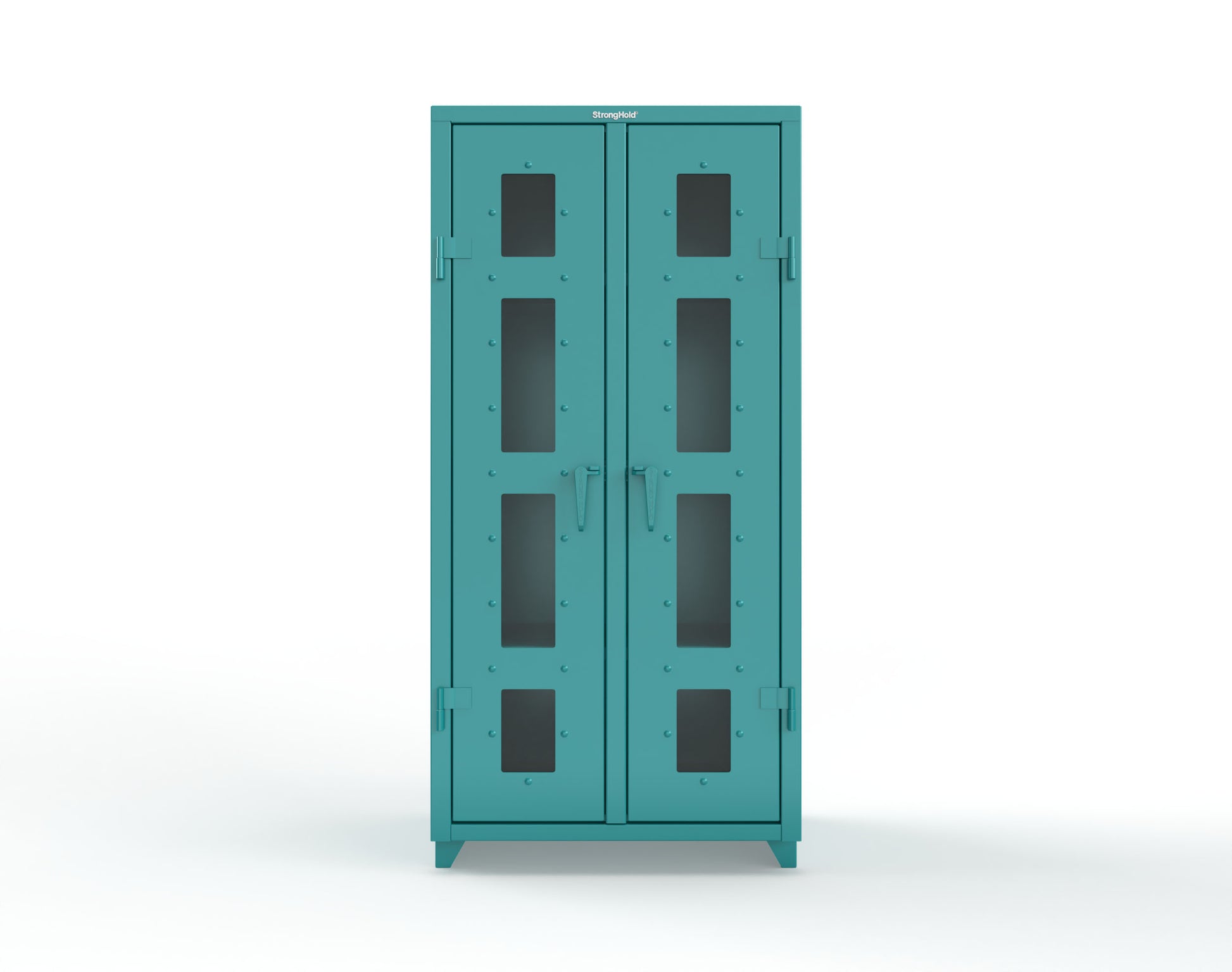 Extra Heavy Duty 14 GA Double Shift Clear View Cabinet with 6 Shelves - 36 In. W x 24 In. D x 75 In. H - 36-DS-LD-246-L-5021