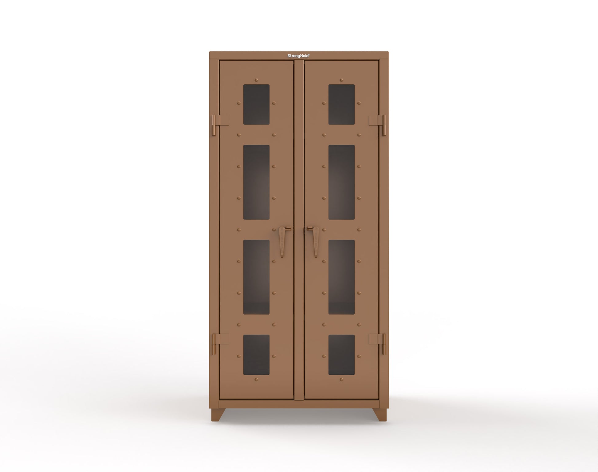 Extra Heavy Duty 14 GA Double Shift Clear View Cabinet with 6 Shelves - 36 In. W x 24 In. D x 75 In. H - 36-DS-LD-246-L-8008