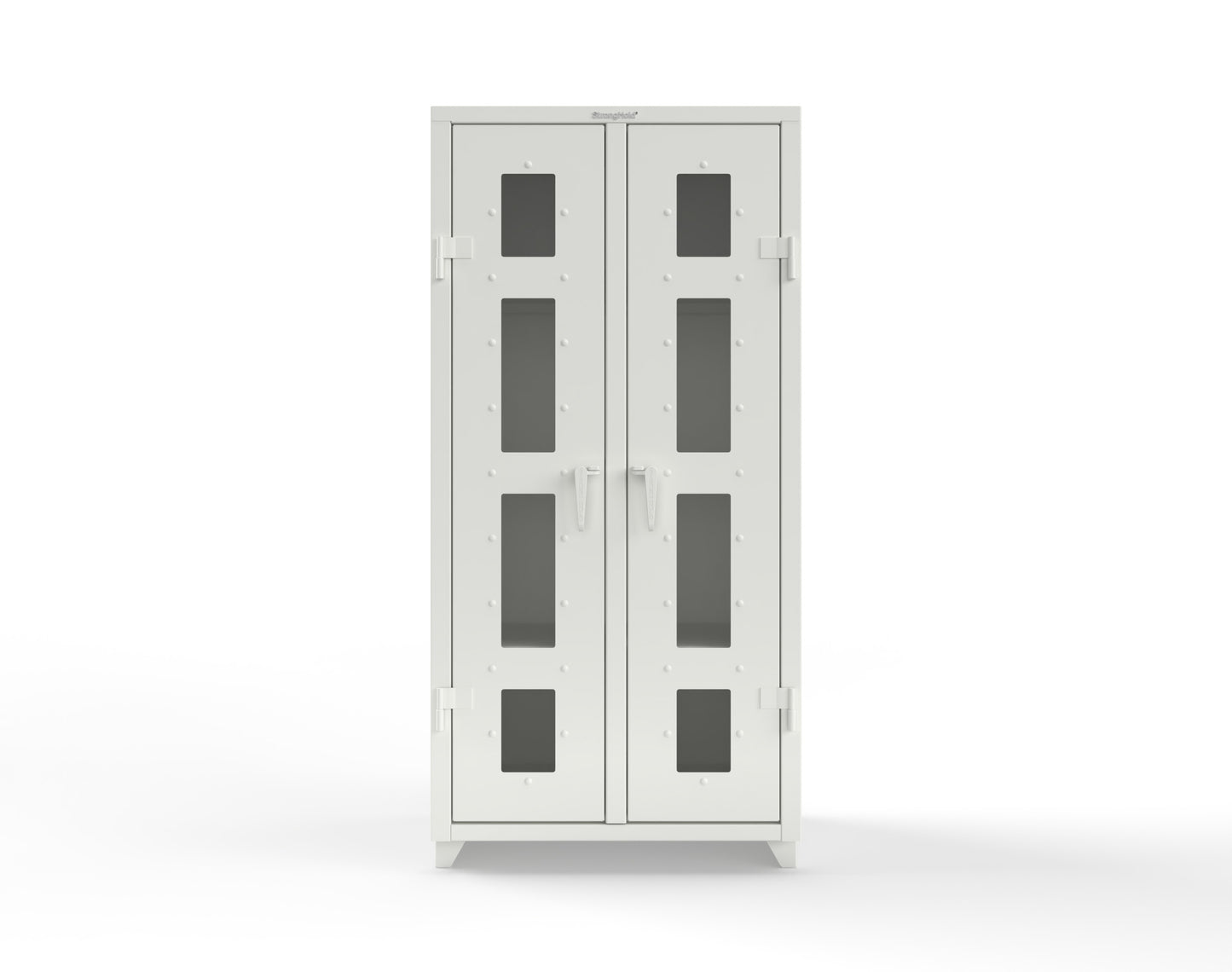 Extra Heavy Duty 14 GA Double Shift Clear View Cabinet with 6 Shelves - 36 In. W x 24 In. D x 75 In. H - 36-DS-LD-246-L-9003
