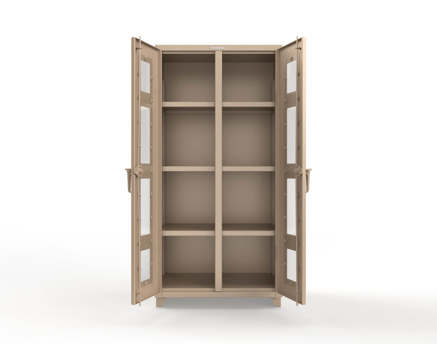 Extra Heavy Duty 14 GA Double Shift Clear View Cabinet with 6 Shelves - 36 In. W x 24 In. D x 75 In. H - 36-DS-LD-246-L-1019