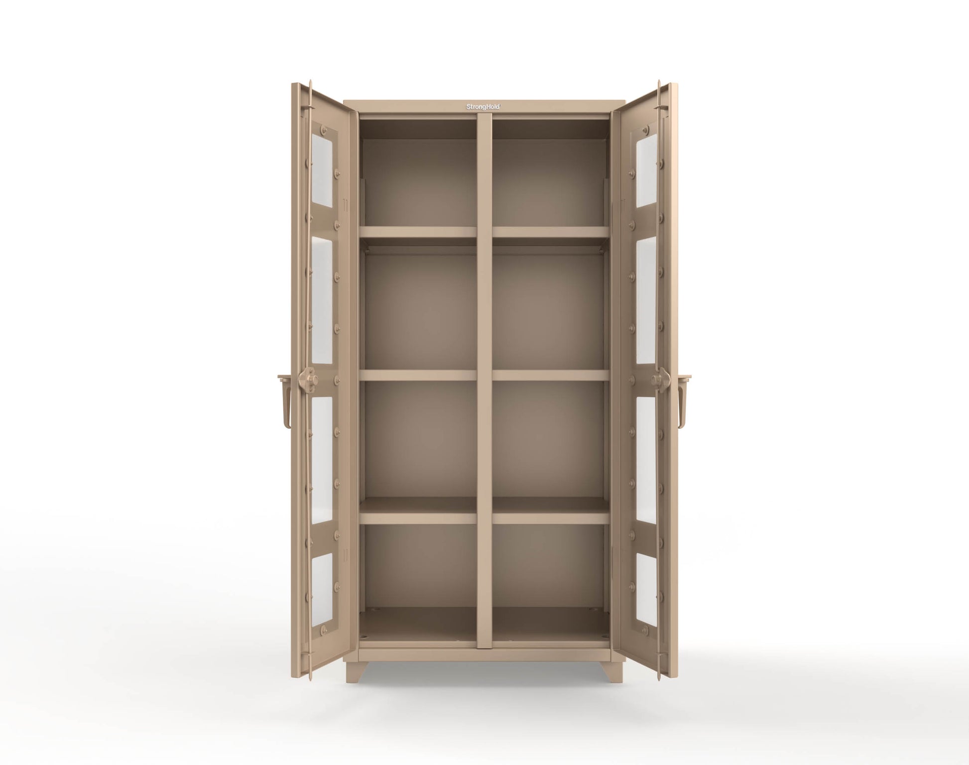 Extra Heavy Duty 14 GA Double Shift Clear View Cabinet with 6 Shelves - 36 In. W x 24 In. D x 75 In. H - 36-DS-LD-246-L-1019
