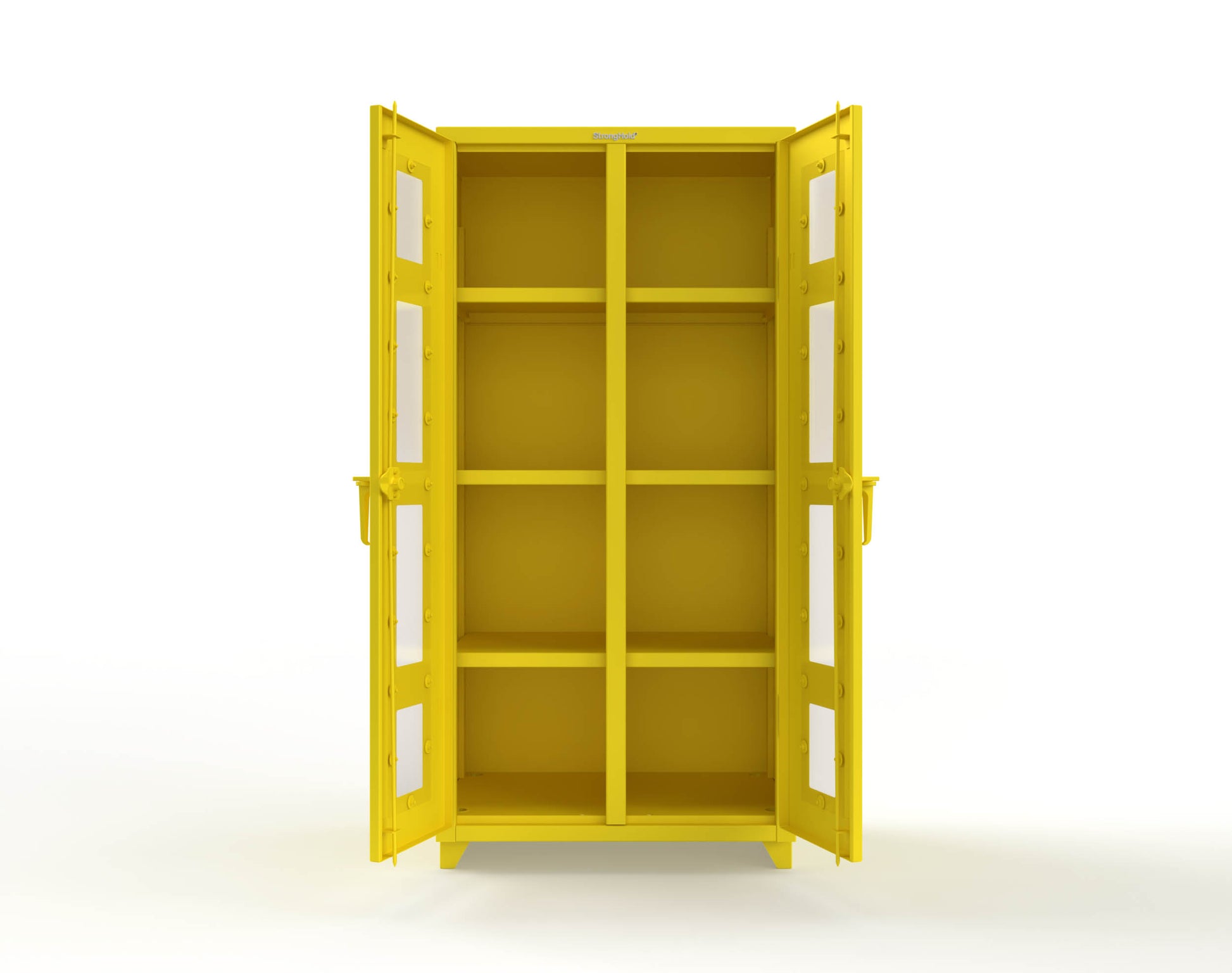 Extra Heavy Duty 14 GA Double Shift Clear View Cabinet with 6 Shelves - 36 In. W x 24 In. D x 75 In. H - 36-DS-LD-246-L-1021