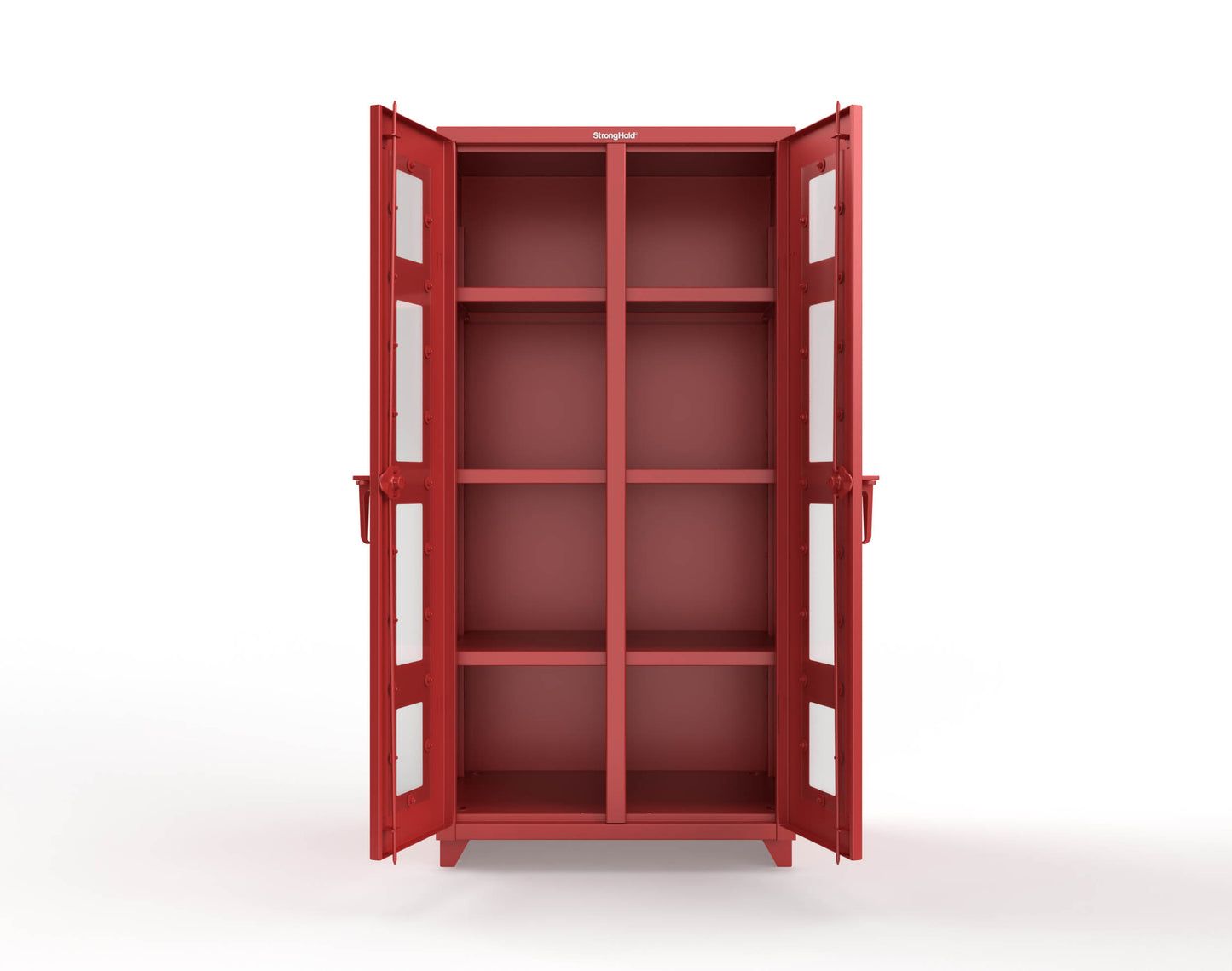 Extra Heavy Duty 14 GA Double Shift Clear View Cabinet with 6 Shelves - 36 In. W x 24 In. D x 75 In. H - 36-DS-LD-246-L-3001