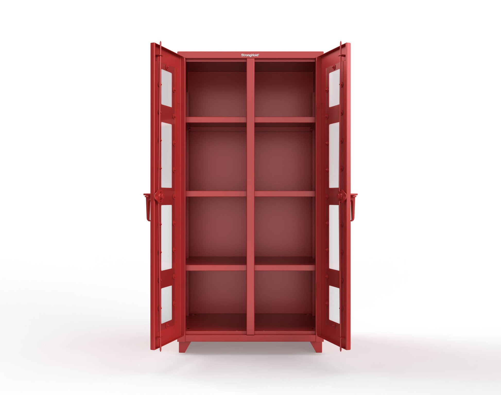 Extra Heavy Duty 14 GA Double Shift Clear View Cabinet with 6 Shelves - 36 In. W x 24 In. D x 75 In. H - 36-DS-LD-246-L-3001
