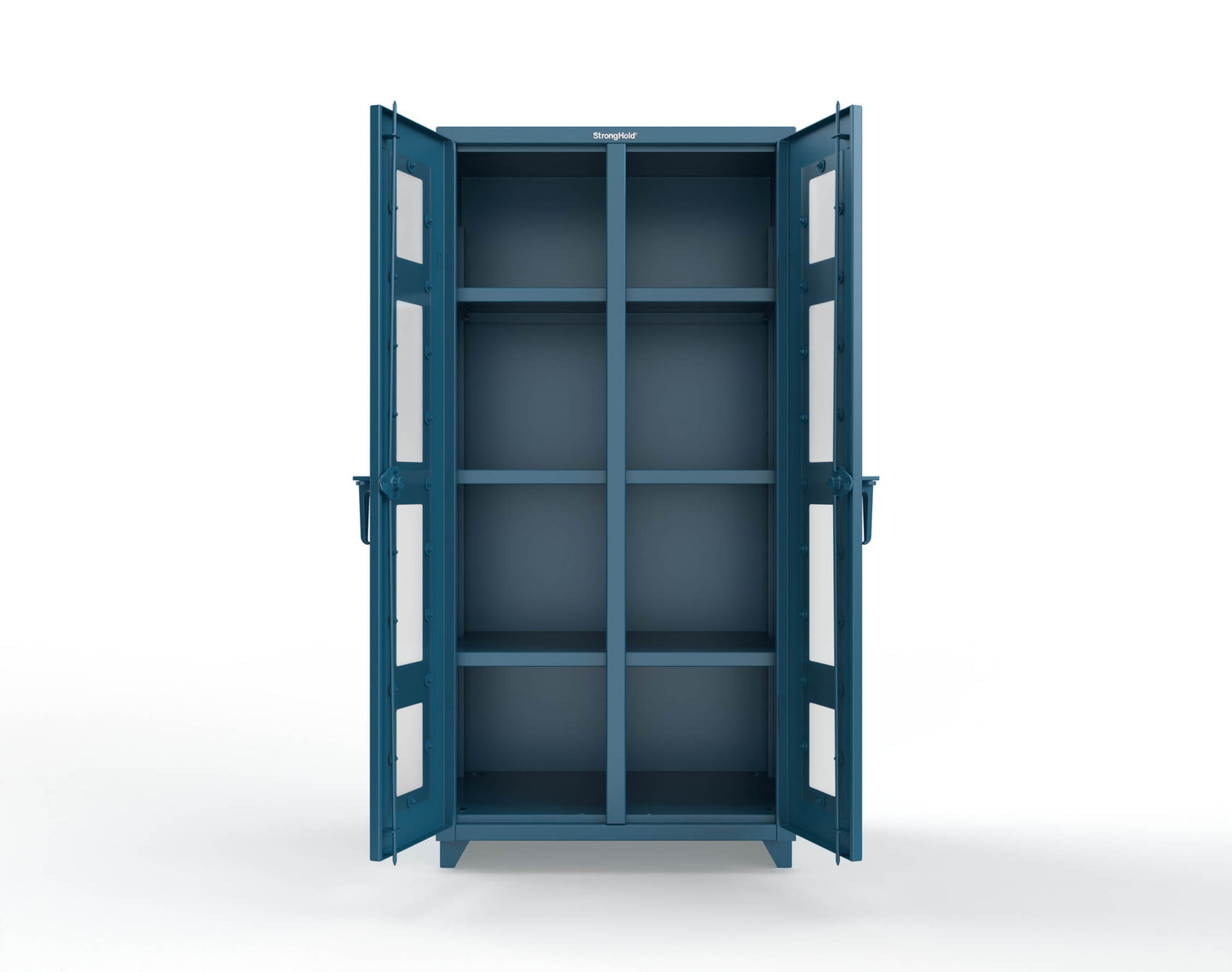 Extra Heavy Duty 14 GA Double Shift Clear View Cabinet with 6 Shelves - 36 In. W x 24 In. D x 75 In. H - 36-DS-LD-246-L-5001