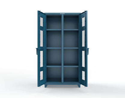 Extra Heavy Duty 14 GA Double Shift Clear View Cabinet with 6 Shelves - 36 In. W x 24 In. D x 75 In. H - 36-DS-LD-246-L-5001