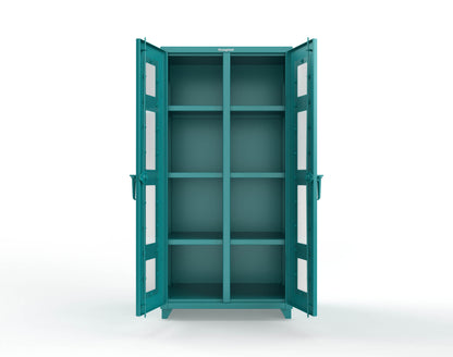 Extra Heavy Duty 14 GA Double Shift Clear View Cabinet with 6 Shelves - 36 In. W x 24 In. D x 75 In. H - 36-DS-LD-246-L-5021