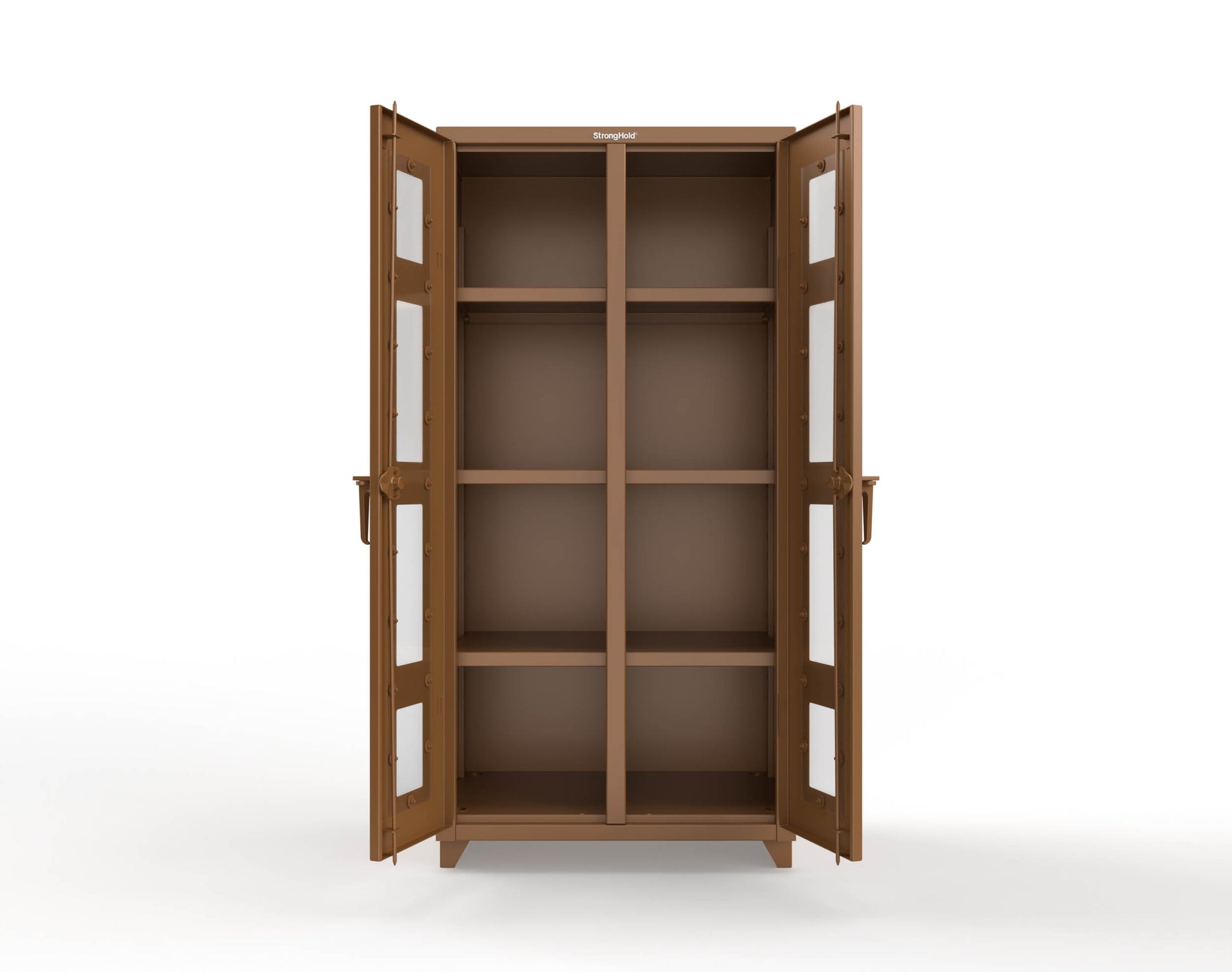 Extra Heavy Duty 14 GA Double Shift Clear View Cabinet with 6 Shelves - 36 In. W x 24 In. D x 75 In. H - 36-DS-LD-246-L-8008