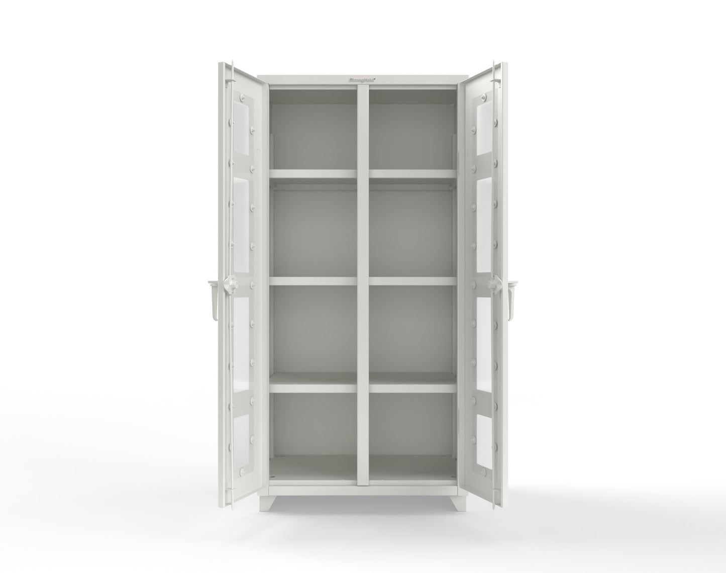 Extra Heavy Duty 14 GA Double Shift Clear View Cabinet with 6 Shelves - 36 In. W x 24 In. D x 75 In. H - 36-DS-LD-246-L-9003