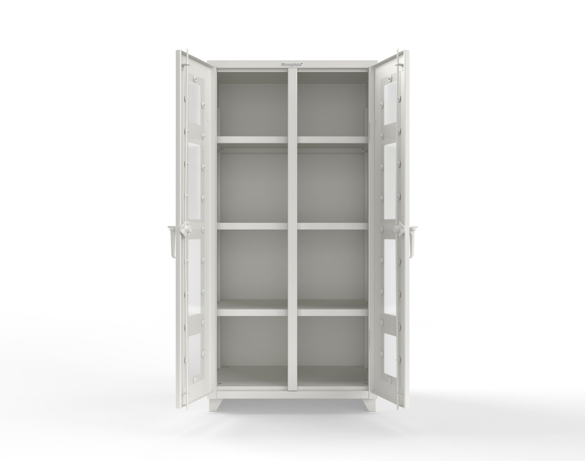 Extra Heavy Duty 14 GA Double Shift Clear View Cabinet with 6 Shelves - 36 In. W x 24 In. D x 75 In. H - 36-DS-LD-246-L-9003
