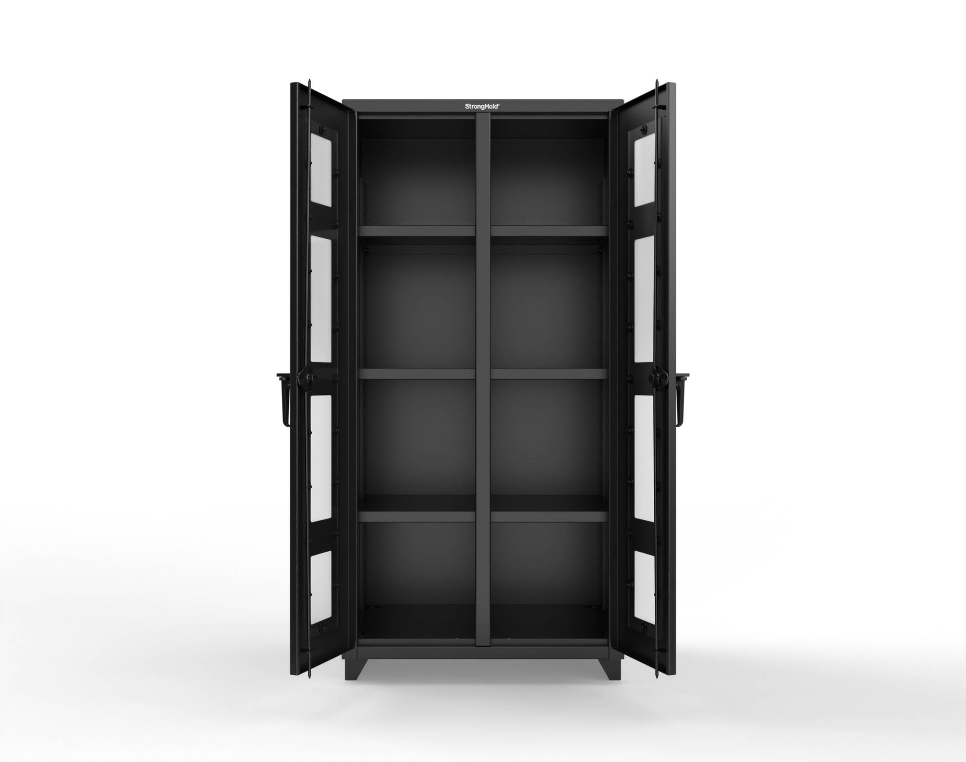 Extra Heavy Duty 14 GA Double Shift Clear View Cabinet with 6 Shelves - 36 In. W x 24 In. D x 75 In. H - 36-DS-LD-246-L-9005